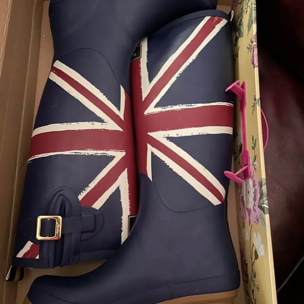 Joules Union Jack Rainboots Size US 8, EU 39